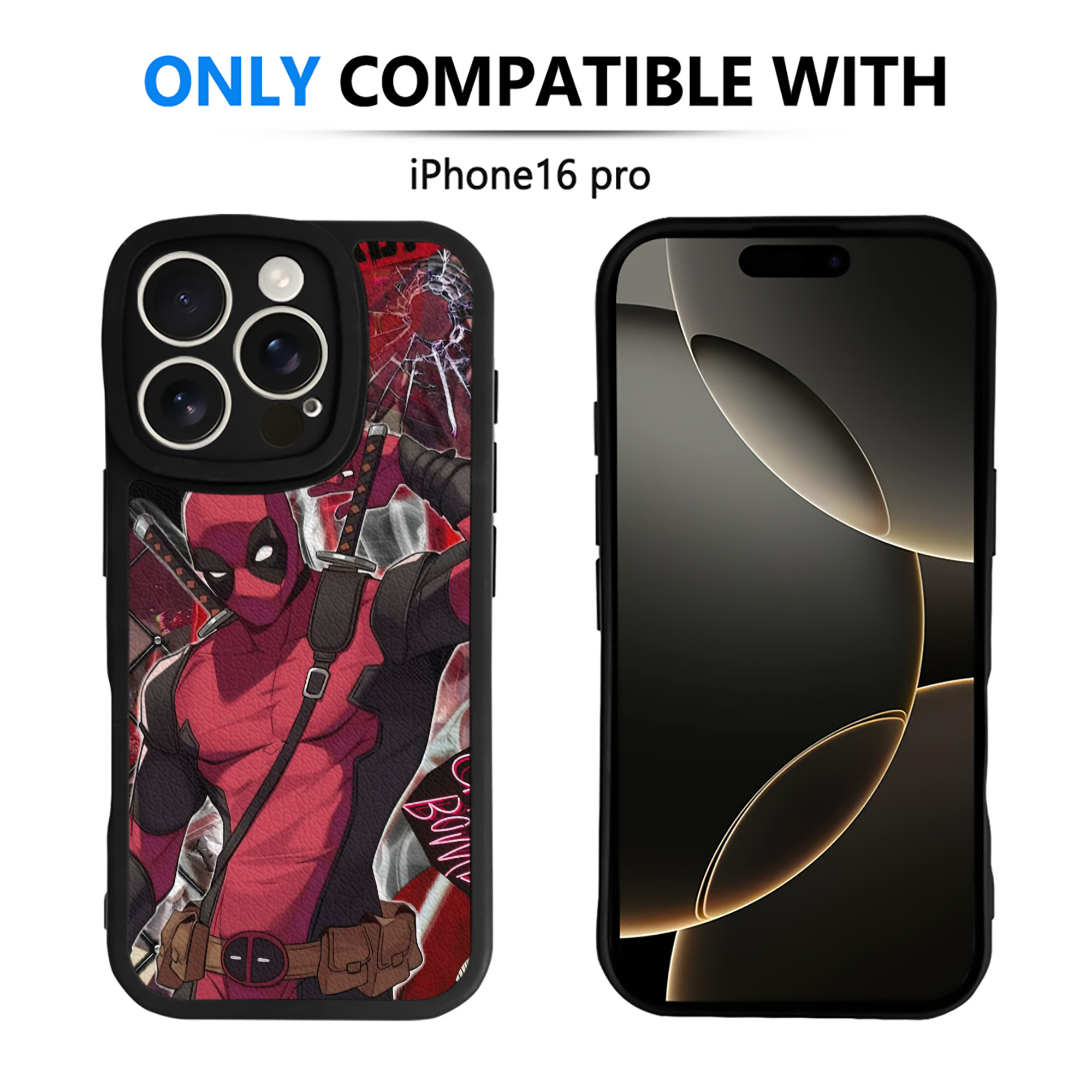 （画像用） Deadpool デッドプール 【iPhone 16シリーズ対応】シリコンスマホケース（レザー調） 材質：シリコン
